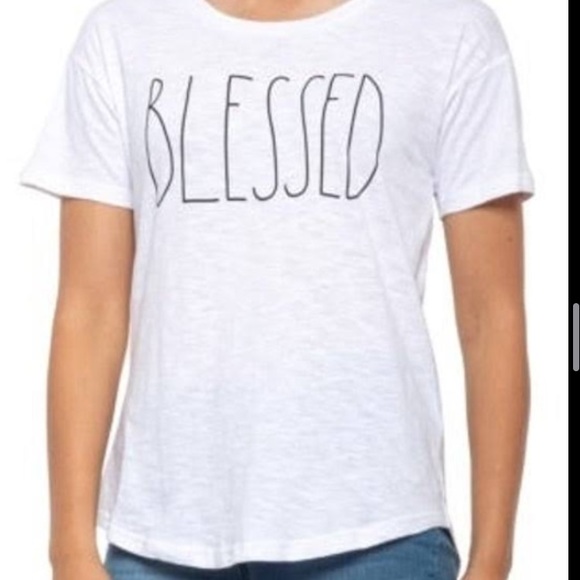 Rae Dunn Tops - Rae Dunn White “BLESSED” Women’s T-Shirt NWT